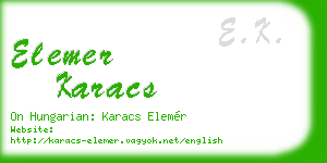 elemer karacs business card